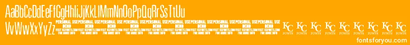 PewterdemoKcfonts Font – White Fonts on Orange Background