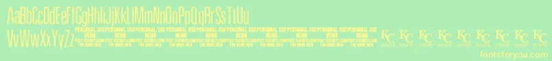 PewterdemoKcfonts Font – Yellow Fonts on Green Background