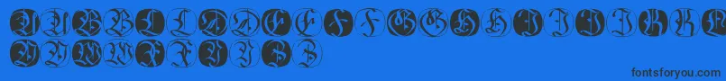 Fraxbricks-Schriftart – Schwarze Schriften auf blauem Hintergrund