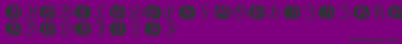Fonte Fraxbricks – fontes pretas em um fundo violeta