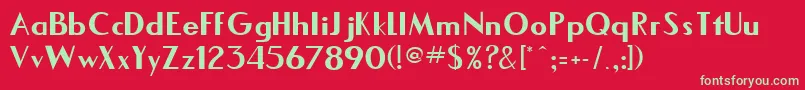 フォントElegantRegular – 赤い背景に緑の文字