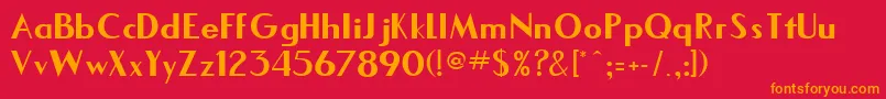 フォントElegantRegular – 赤い背景にオレンジの文字