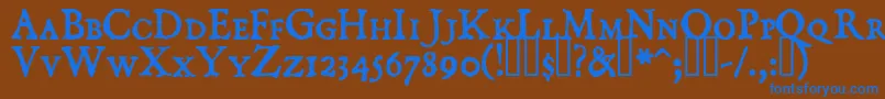 DominicanSmallCaps Font – Blue Fonts on Brown Background