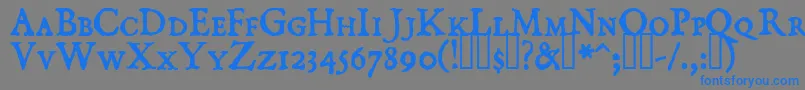 DominicanSmallCaps Font – Blue Fonts on Gray Background
