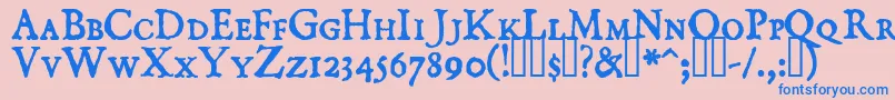 DominicanSmallCaps Font – Blue Fonts on Pink Background