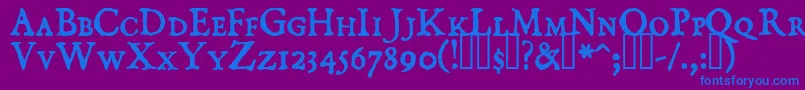 DominicanSmallCaps Font – Blue Fonts on Purple Background