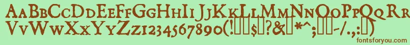 DominicanSmallCaps Font – Brown Fonts on Green Background
