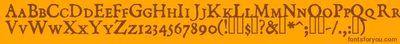 DominicanSmallCaps Font – Brown Fonts on Orange Background