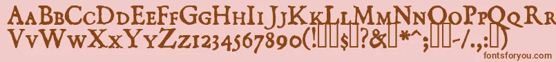 DominicanSmallCaps Font – Brown Fonts on Pink Background