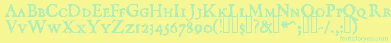 DominicanSmallCaps Font – Green Fonts on Yellow Background