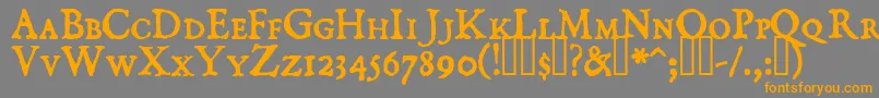 DominicanSmallCaps Font – Orange Fonts on Gray Background