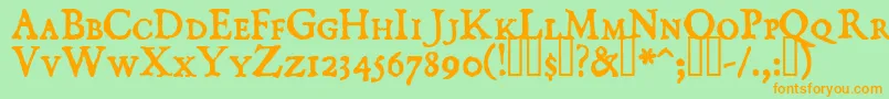 DominicanSmallCaps Font – Orange Fonts on Green Background