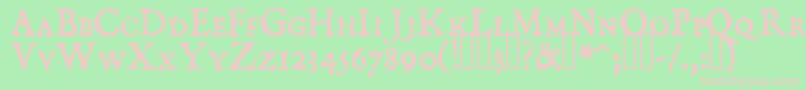 DominicanSmallCaps Font – Pink Fonts on Green Background