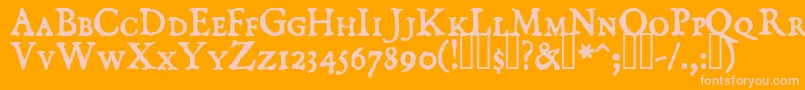 DominicanSmallCaps Font – Pink Fonts on Orange Background
