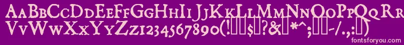 DominicanSmallCaps Font – Pink Fonts on Purple Background