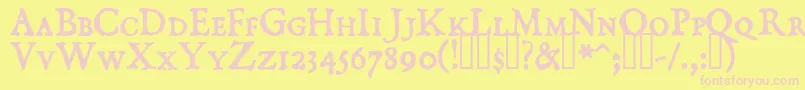DominicanSmallCaps Font – Pink Fonts on Yellow Background