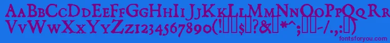 DominicanSmallCaps Font – Purple Fonts on Blue Background
