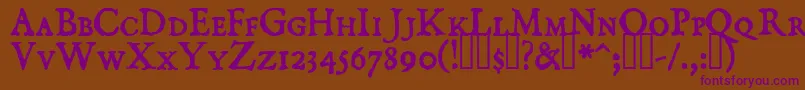 DominicanSmallCaps Font – Purple Fonts on Brown Background