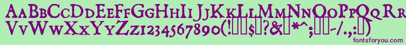 DominicanSmallCaps Font – Purple Fonts on Green Background