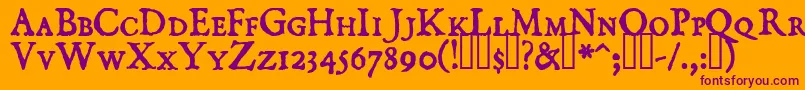 DominicanSmallCaps Font – Purple Fonts on Orange Background