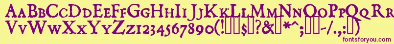 DominicanSmallCaps Font – Purple Fonts on Yellow Background