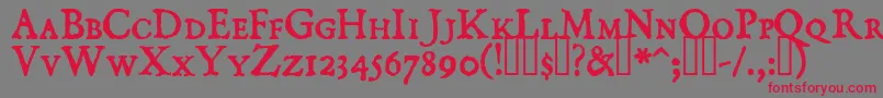 DominicanSmallCaps Font – Red Fonts on Gray Background