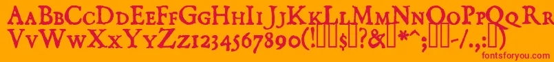 DominicanSmallCaps Font – Red Fonts on Orange Background