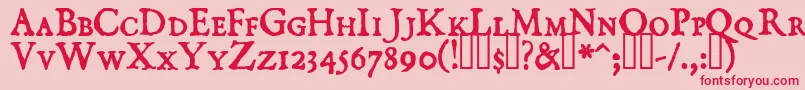 DominicanSmallCaps Font – Red Fonts on Pink Background