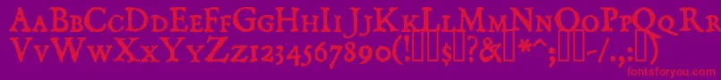 DominicanSmallCaps Font – Red Fonts on Purple Background