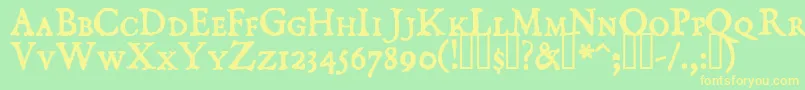 DominicanSmallCaps Font – Yellow Fonts on Green Background
