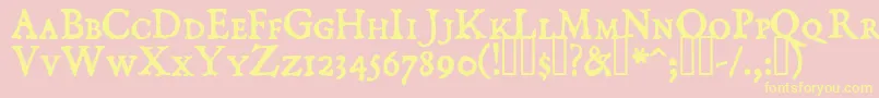 DominicanSmallCaps Font – Yellow Fonts on Pink Background