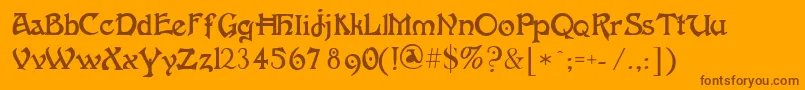 Fantaisieartistique Font – Brown Fonts on Orange Background