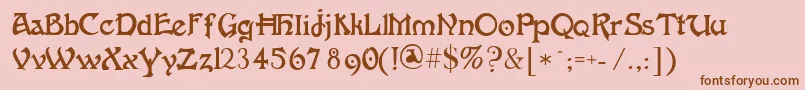 Fantaisieartistique Font – Brown Fonts on Pink Background