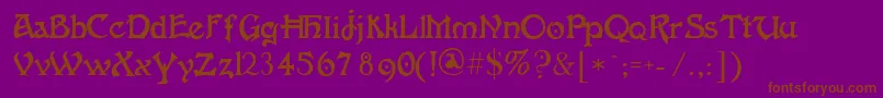 Fantaisieartistique Font – Brown Fonts on Purple Background