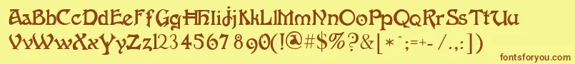 Fantaisieartistique Font – Brown Fonts on Yellow Background