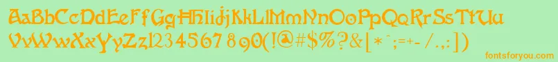 Fantaisieartistique Font – Orange Fonts on Green Background