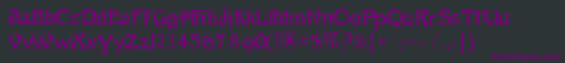 Fonte Fantaisieartistique – fontes roxas em um fundo preto