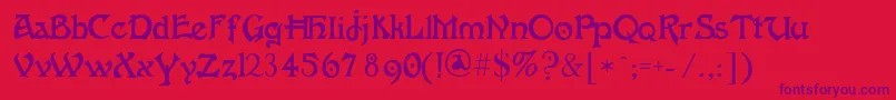 Fantaisieartistique Font – Purple Fonts on Red Background