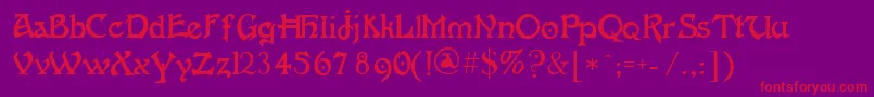 Fantaisieartistique Font – Red Fonts on Purple Background