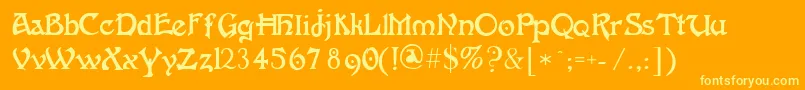 Fantaisieartistique Font – Yellow Fonts on Orange Background