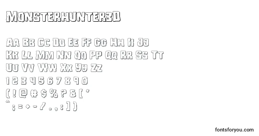 Schriftart Monsterhunter3D – Alphabet, Zahlen, spezielle Symbole