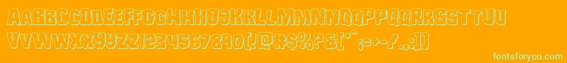 Шрифт Monsterhunter3D – зелёные шрифты на оранжевом фоне