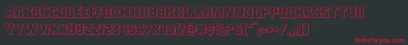 Monsterhunter3D-Schriftart – Rote Schriften auf schwarzem Hintergrund