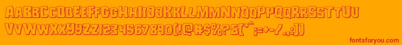 Fonte Monsterhunter3D – fontes vermelhas em um fundo laranja