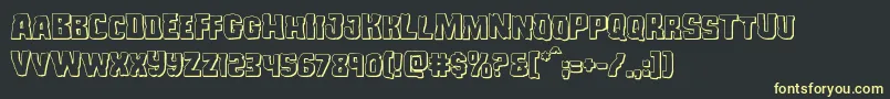 フォントMonsterhunter3D – 黒い背景に黄色の文字