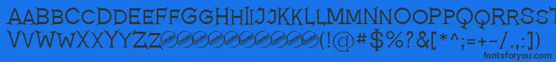 RomanicumRegular Font – Black Fonts on Blue Background