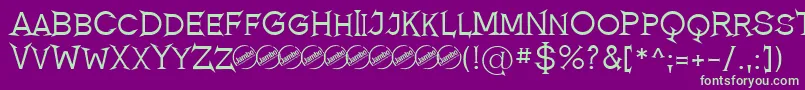 RomanicumRegular Font – Green Fonts on Purple Background