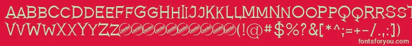 RomanicumRegular Font – Green Fonts on Red Background