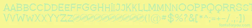 RomanicumRegular Font – Green Fonts on Yellow Background