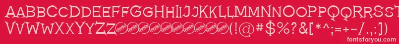 RomanicumRegular Font – Pink Fonts on Red Background